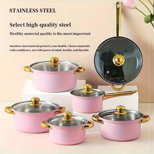 Nonstick Fry Pan Set - Stainless Steel Induction Cookware