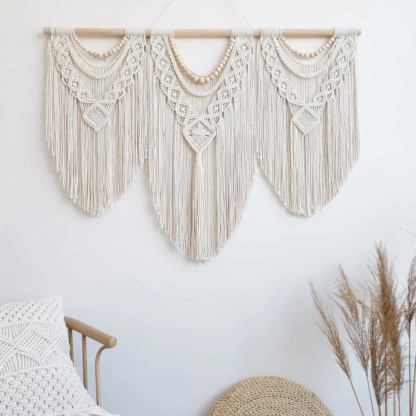 Large Macrame Boho Wall Hanging 43"x32"