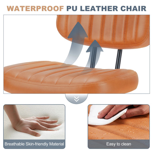 Armless Office Desk Chair Lumbar Support