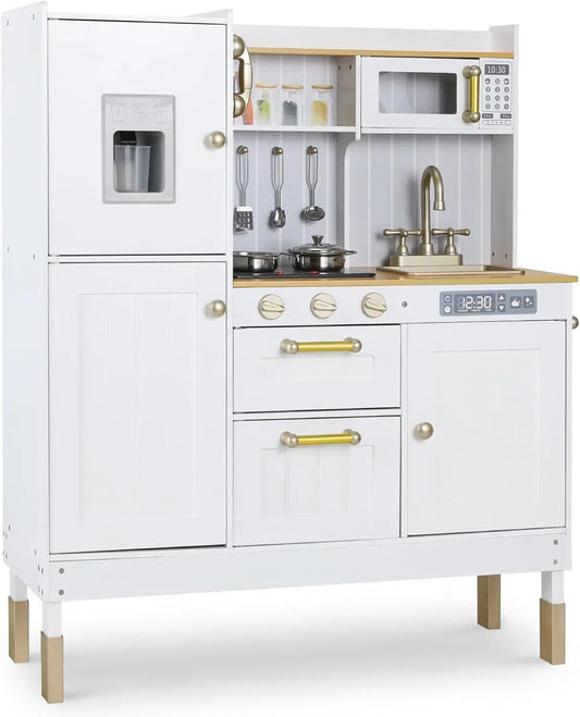 Kids Upright Wooden Kitchen Toy Playset