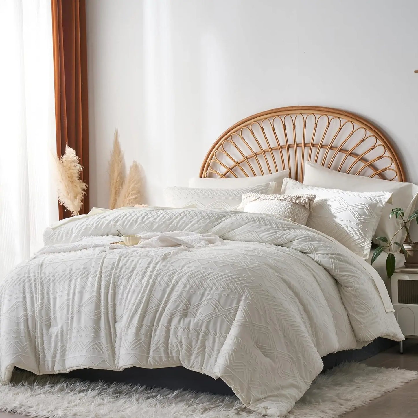 7-Pcs Bohemian tufted Comforter sets