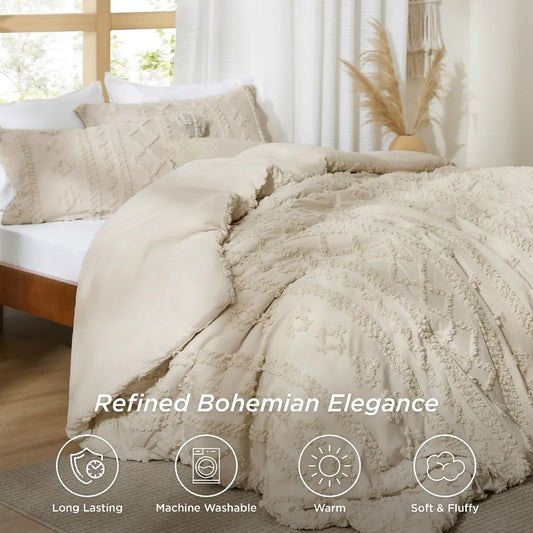 Bedsure Tufted Boho Comforter Set