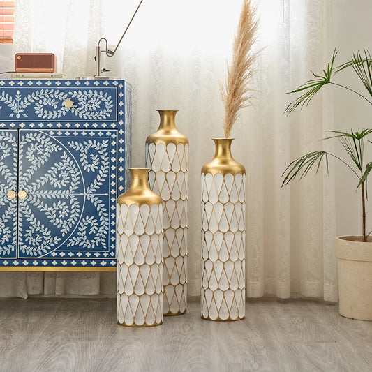 Floor Metal Vase 3-piece Set