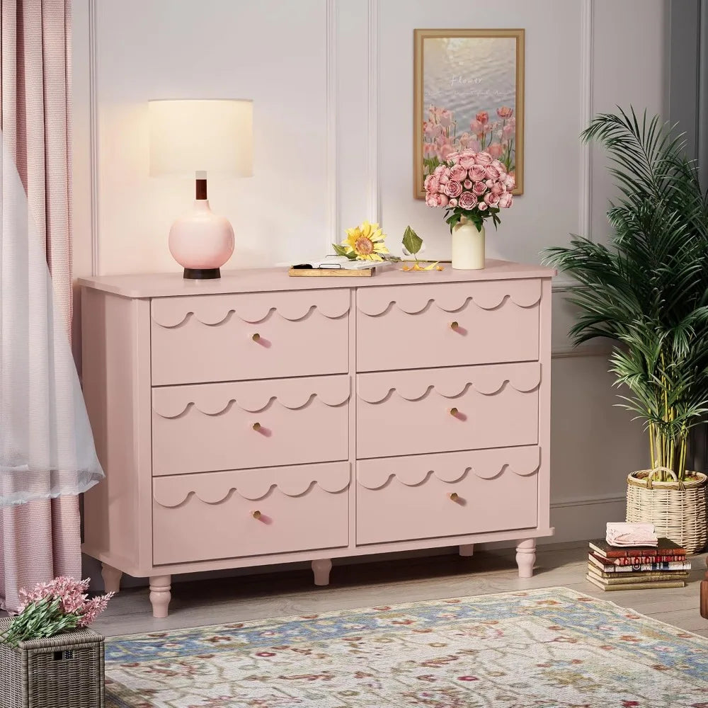 Girls Scalloped Organizer Storage with Drawers