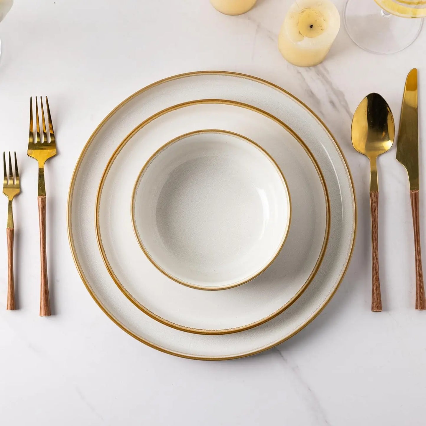 12 Piece Stoneware Dinnerware Set for 4