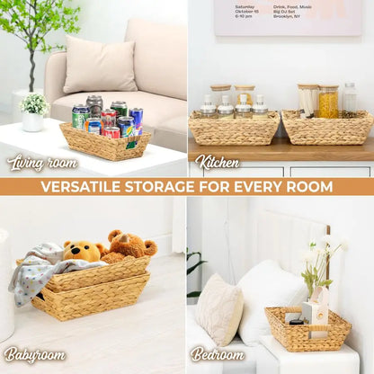 6 Count Wicker Baskets With Handles