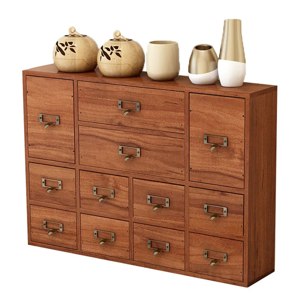 12 Drawer Wooden Apothecary Cabinet