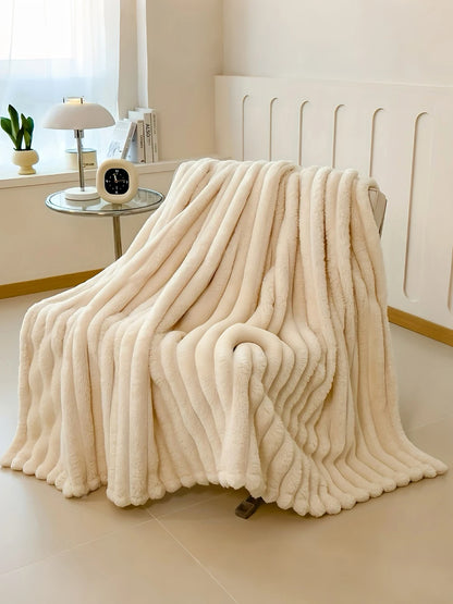 Luxurious Faux Rabbit Fur Throw Blanket