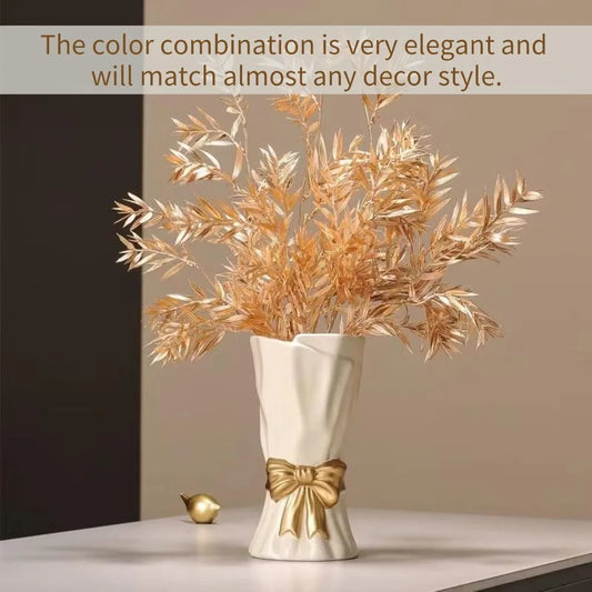 Ceramic White Bow Vase