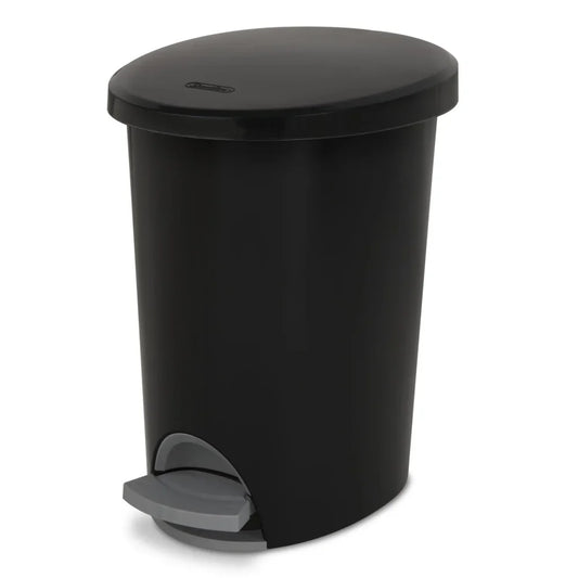 Hands-Free 2.6 Gallon Step-On Plastic Trash Can