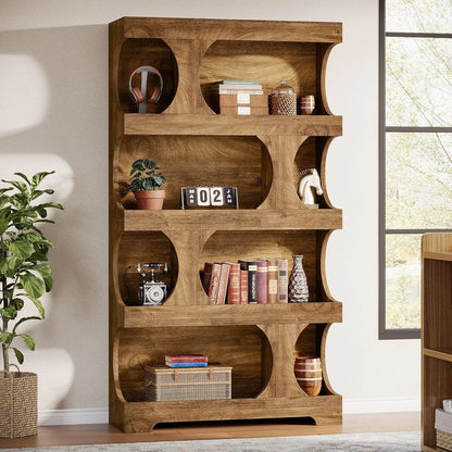 Modern Asymmetrical Bookshelf, Freestanding Display Shelf