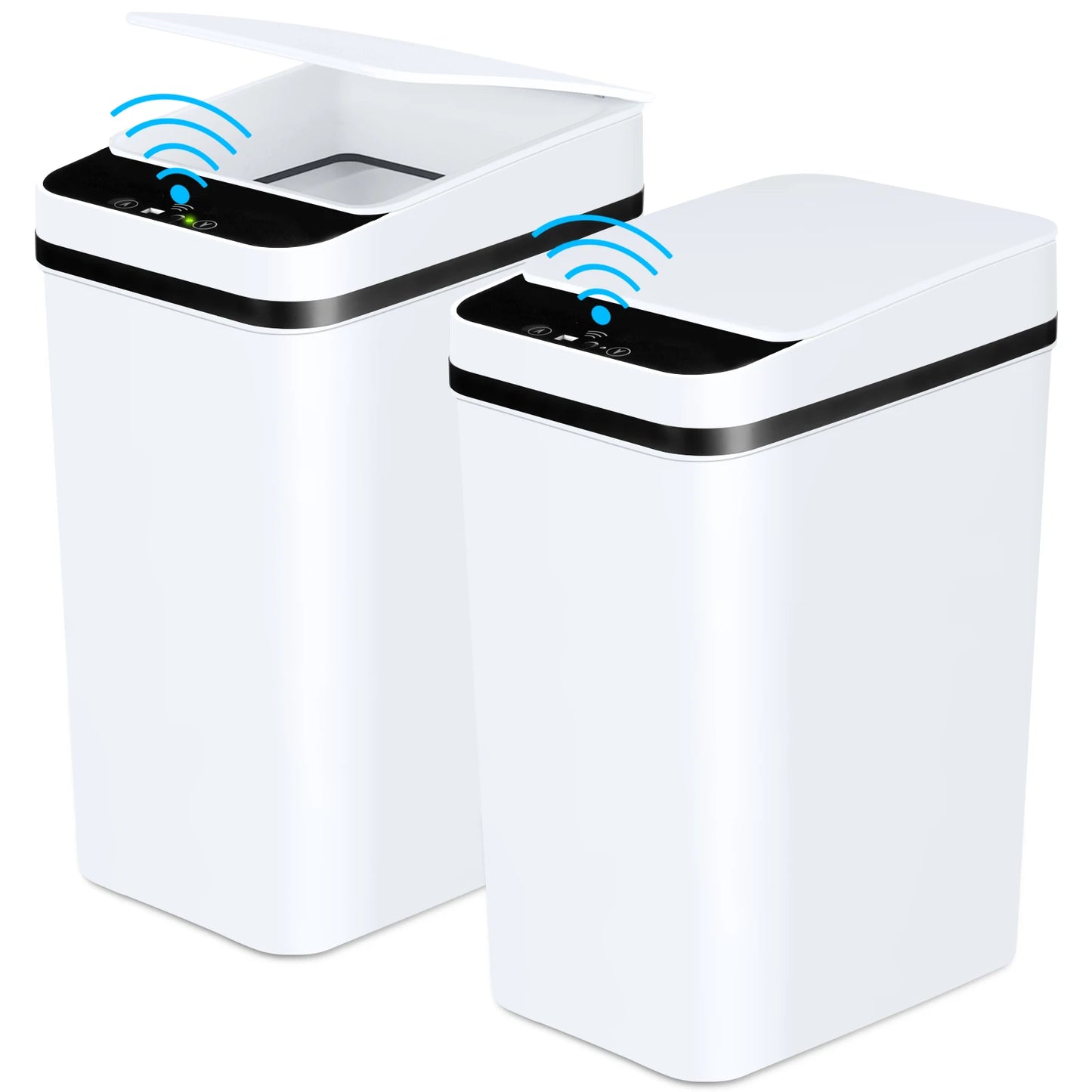 2 Pack  Automatic Trash Cans With Motion Sensor