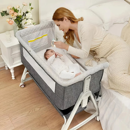 Bedside Bassinet for Baby with Wheels