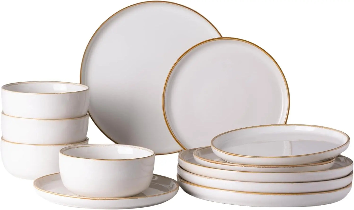 12 Piece Stoneware Dinnerware Set for 4
