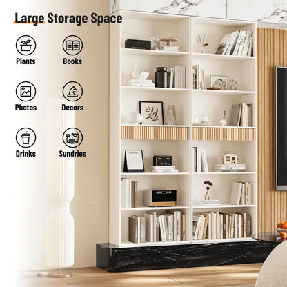 7 Tier Bookshelf with Storage Drawer