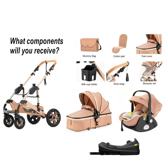 3 in 1 Baby Stroller, Pram With Base