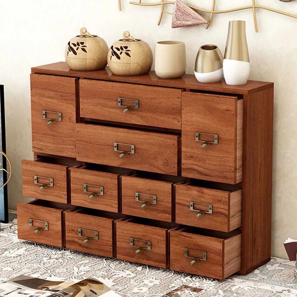 12 Drawer Wooden Apothecary Cabinet