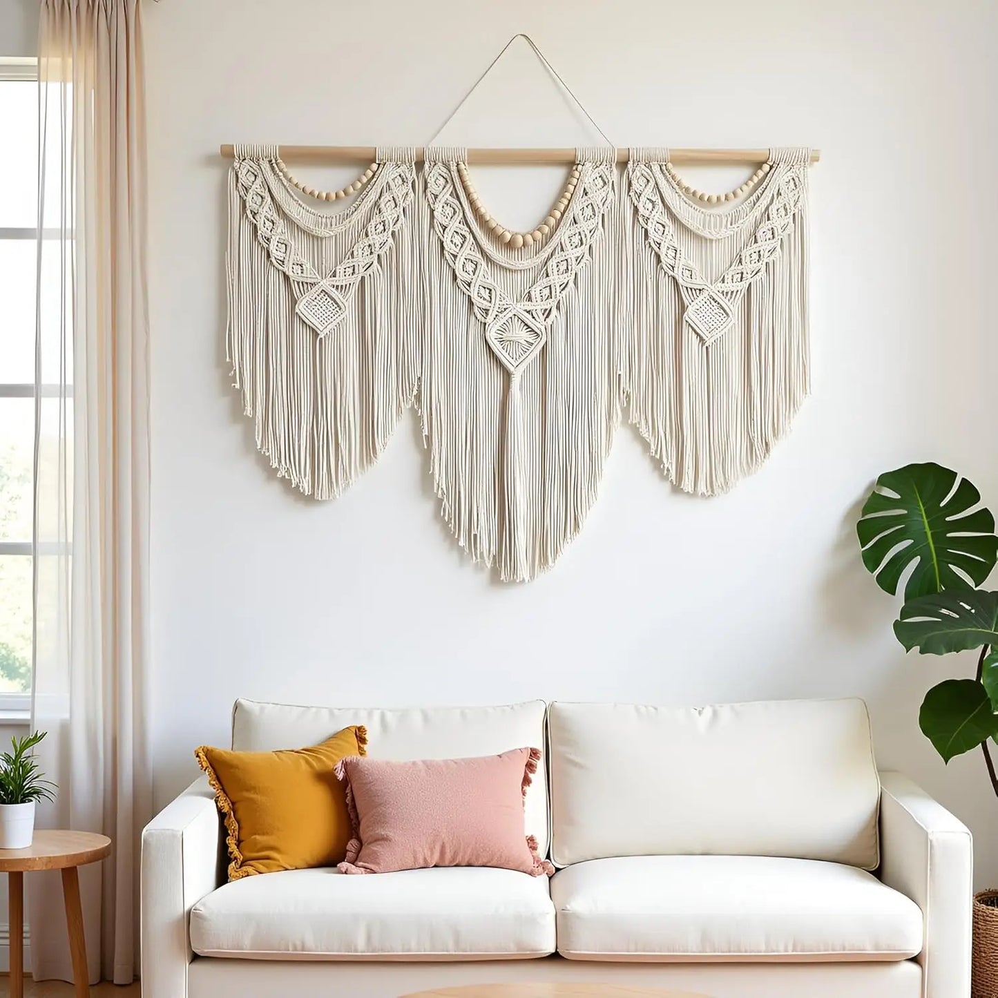 Large Macrame Boho Wall Hanging  43"x32"