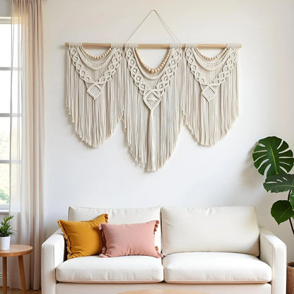 Large Macrame Boho Wall Hanging  43"x32"