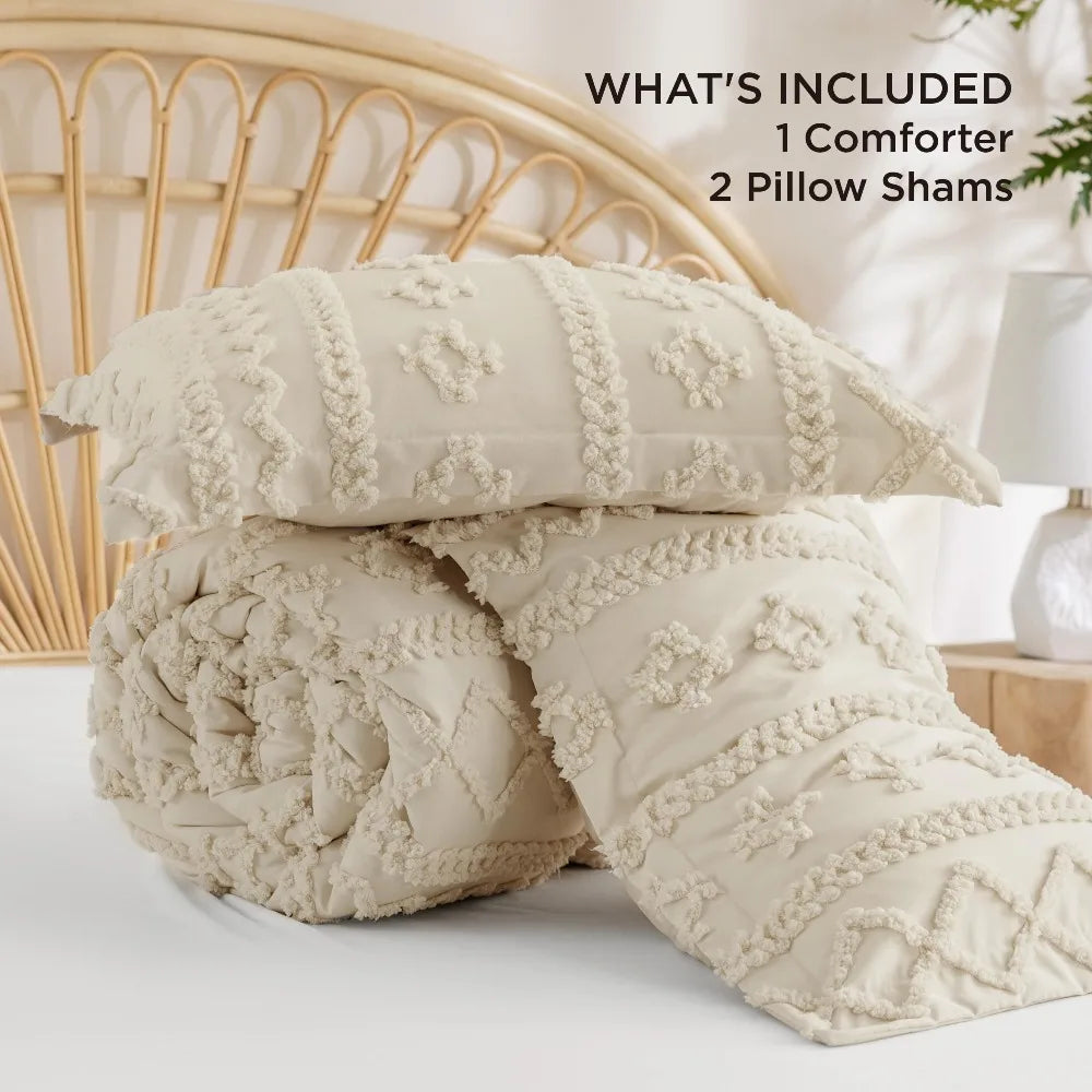 Bedsure Tufted Boho Comforter Set