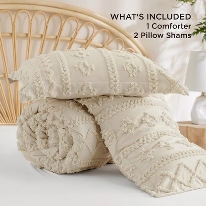 Bedsure Tufted Boho Comforter Set