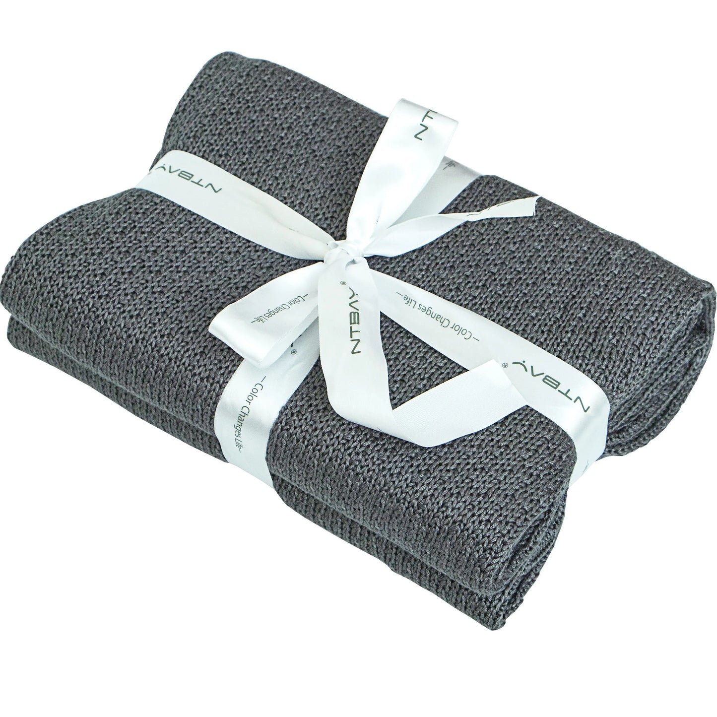 Natural Bamboo Cable Knit Toddler Blanket