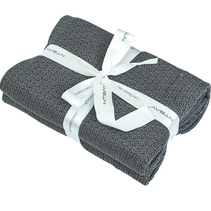 Natural Bamboo Cable Knit Toddler Blanket
