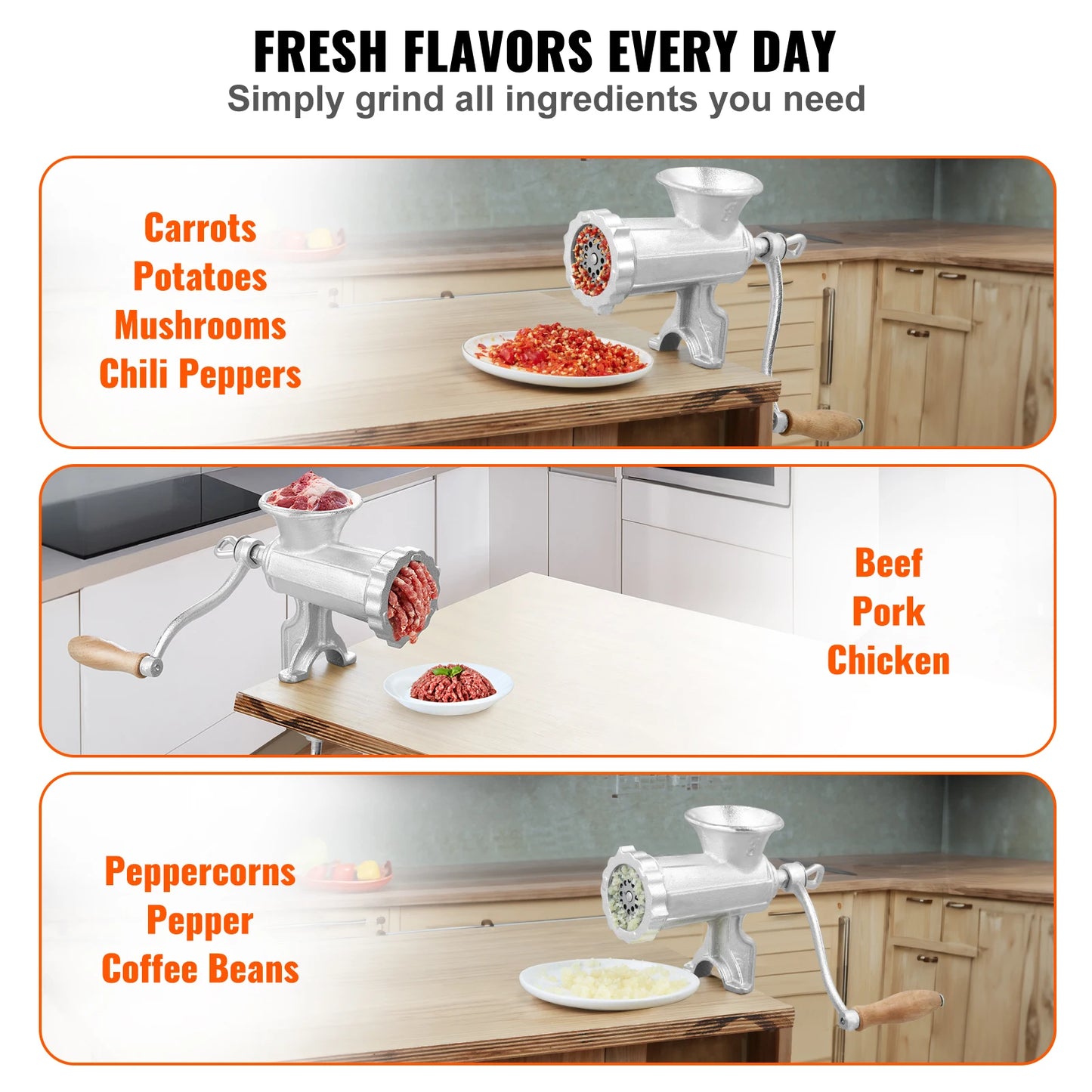Heavy Duty Manual Cast Iron Meat Grinder
