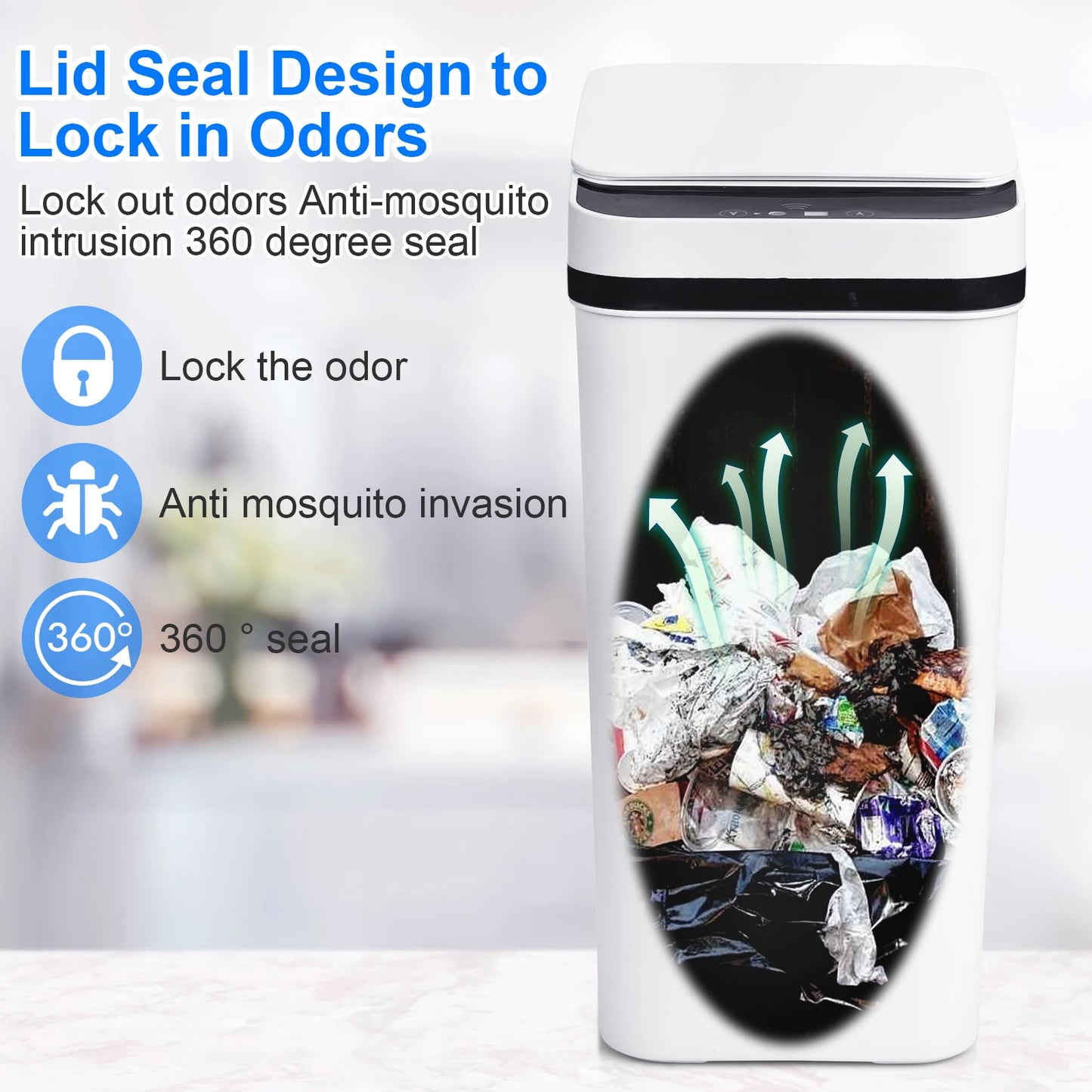 2 Pack  Automatic Trash Cans With Motion Sensor