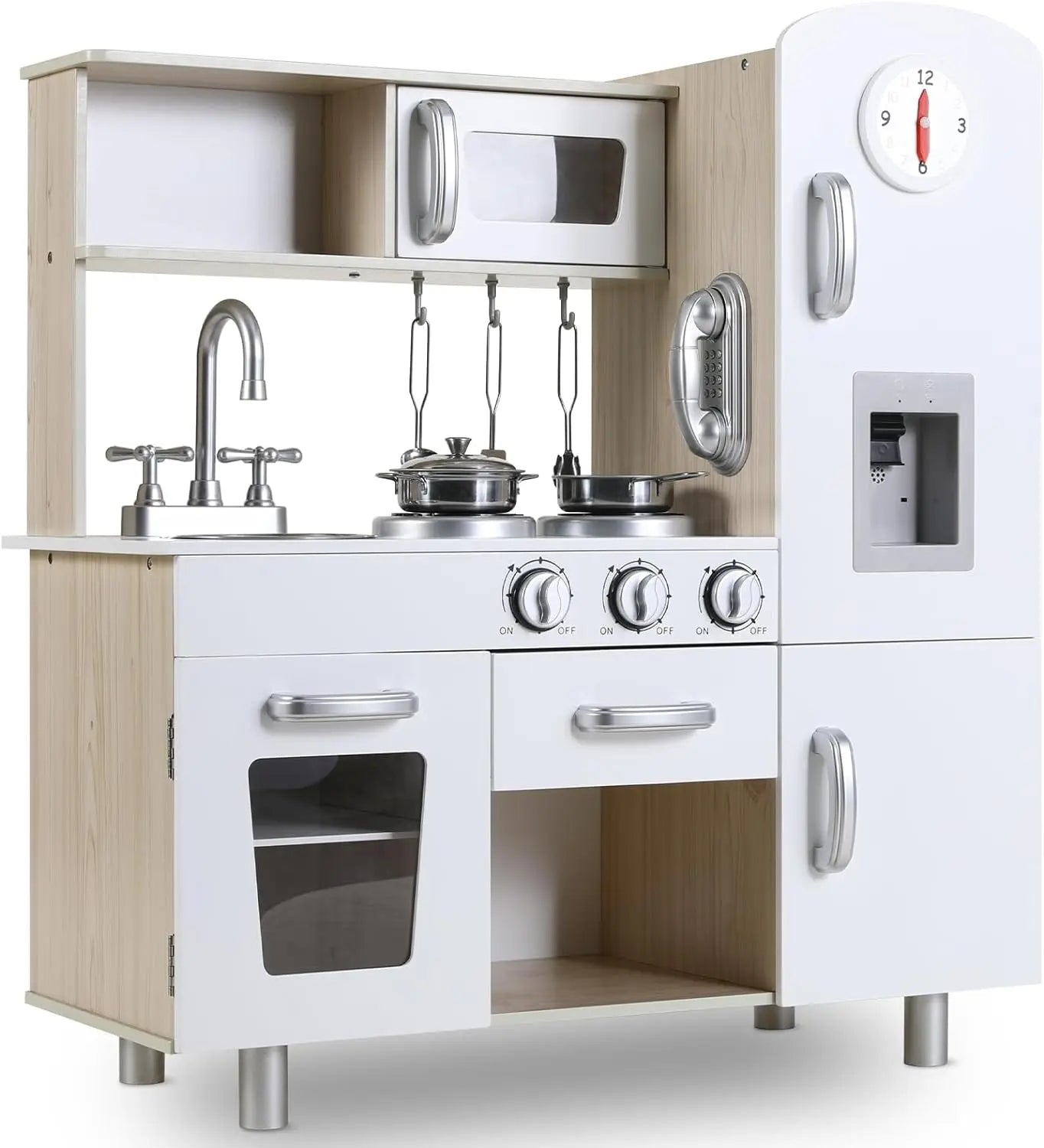 Kids Upright Wooden Kitchen Toy Playset