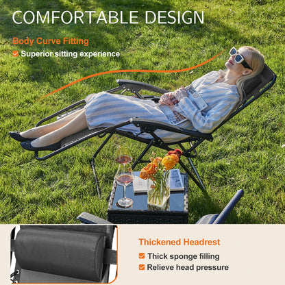 Portable Recliner Chair with Cup Holder&Pillow