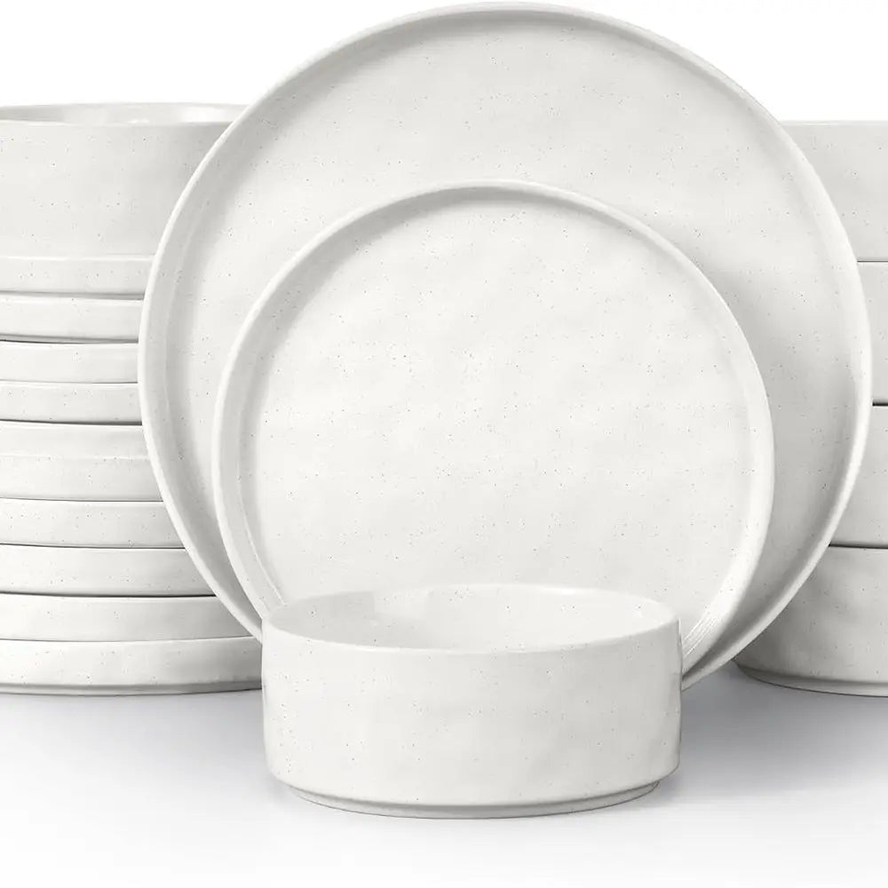 18 Piece Ceramic Plates and Bowls Dinnerware