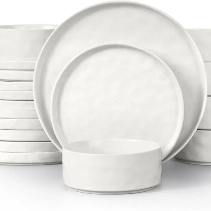18 Piece Ceramic Plates and Bowls Dinnerware
