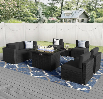 Patio Furniture Set with 44" Propane Gas Fire Pit Table