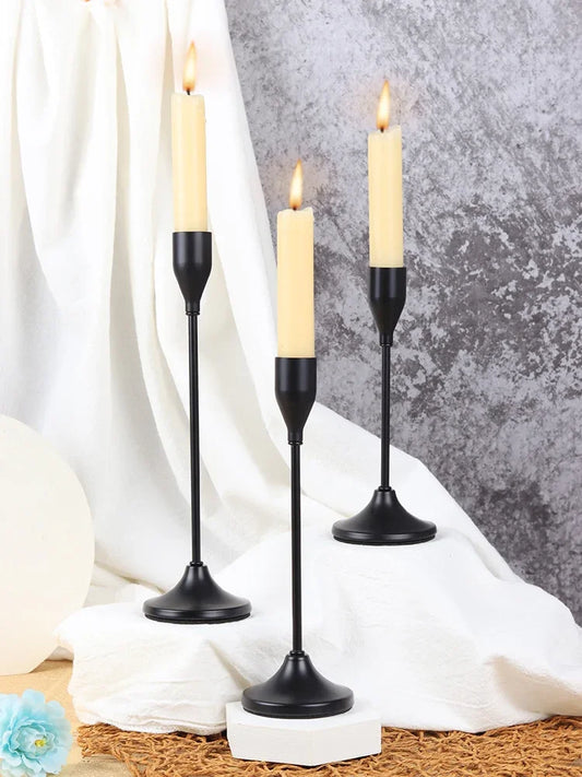 3Pcs/Set European Style Metal Candle Holders