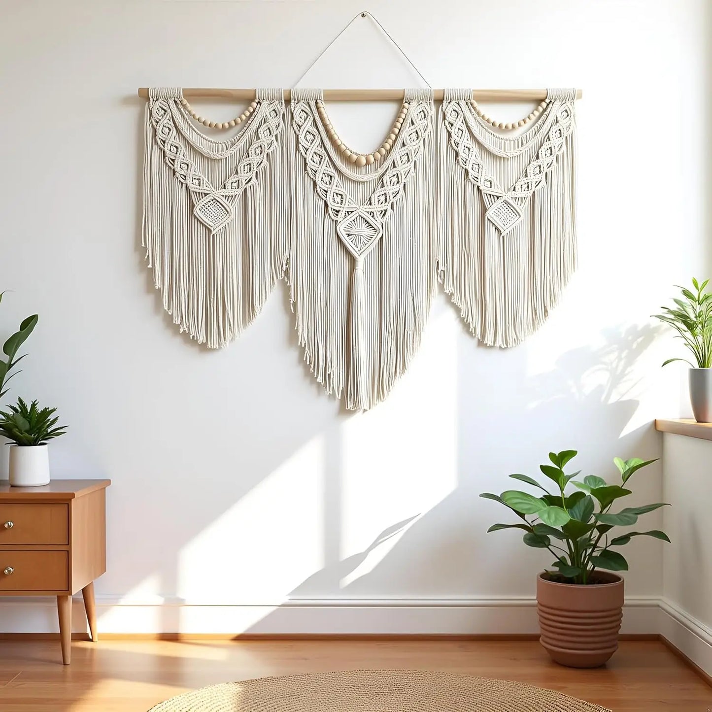 Large Macrame Boho Wall Hanging  43"x32"