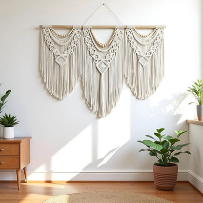Large Macrame Boho Wall Hanging  43"x32"