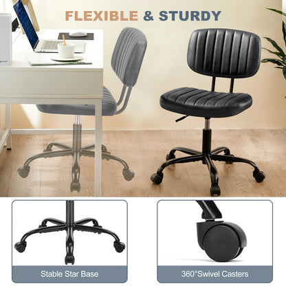 Armless Office Desk Chair Lumbar Support