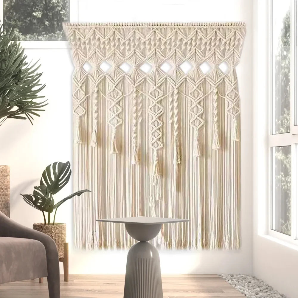Macrame Woven Wall Hanging Boho Tapestry