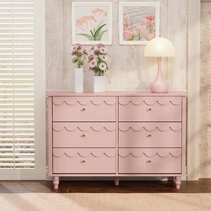 Girls Scalloped Organizer Storage with Drawers