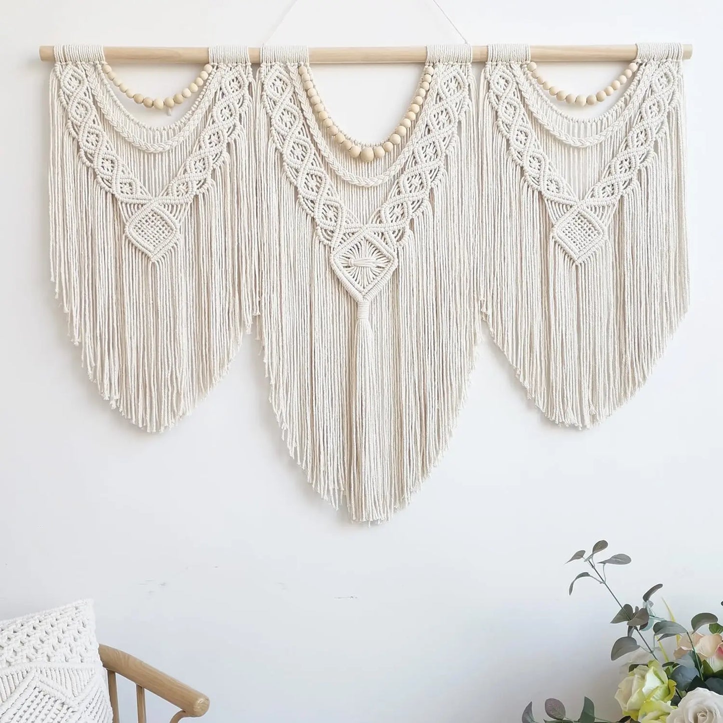 Large Macrame Boho Wall Hanging  43"x32"