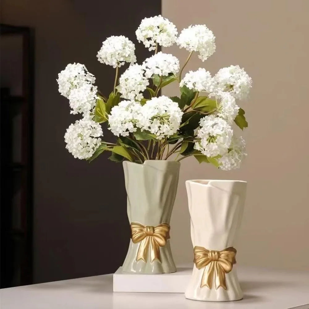 Ceramic White Bow Vase