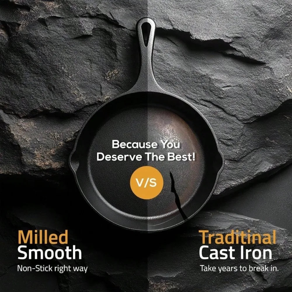 Cast Iron Frying Pan Non-Stick Skillet