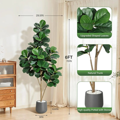 Fiddle Leaf Fig Tree Artificial with Leaves