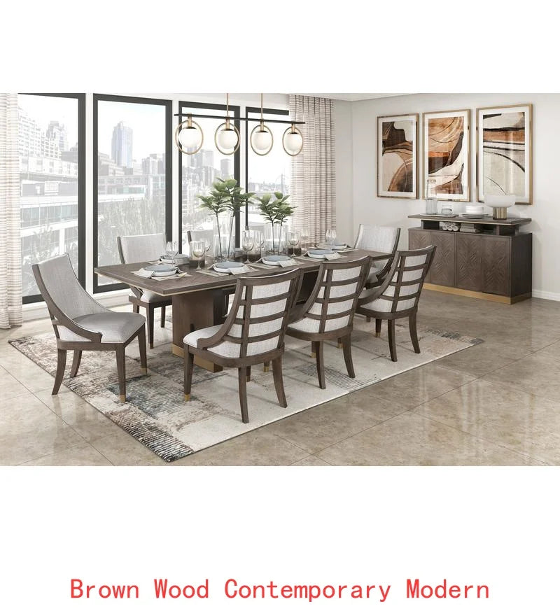 9-Piece Dining Set with Extension Table and 8 Armchairs