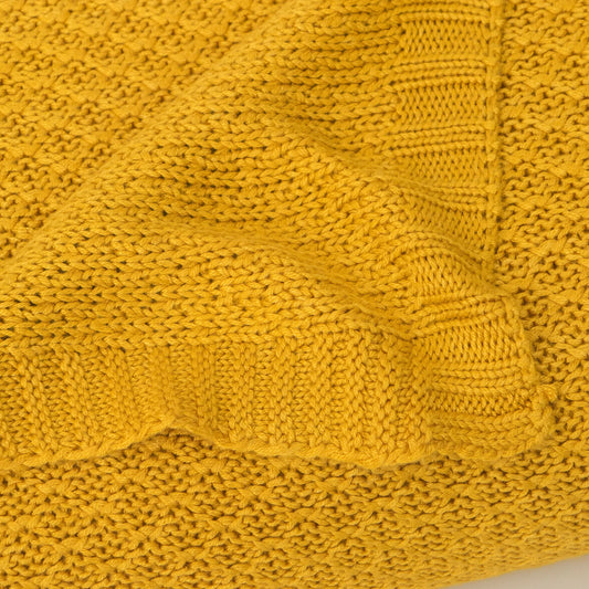 Natural Bamboo Cable Knit Toddler Blanket