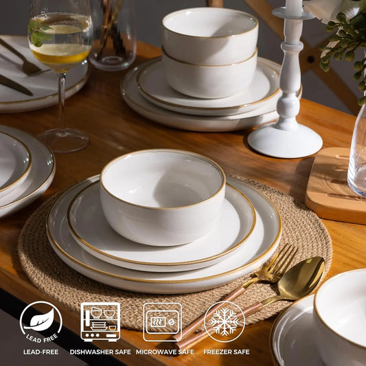 12 Piece Stoneware Dinnerware Set for 4
