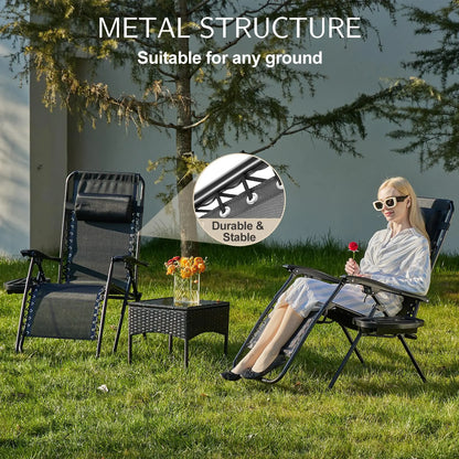 Portable Recliner Chair with Cup Holder&Pillow