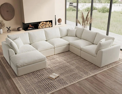 Oversized Modular Sectional Sofa, Removable Cushion Covers