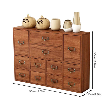 12 Drawer Wooden Apothecary Cabinet